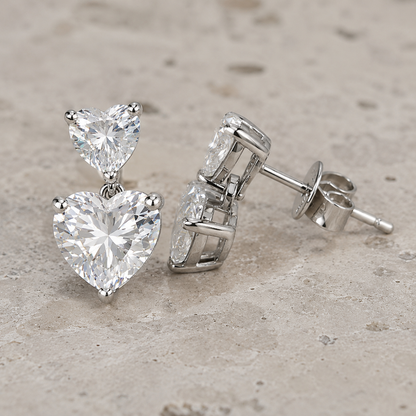 Amora™ Heart Moissanite Stud Earrings