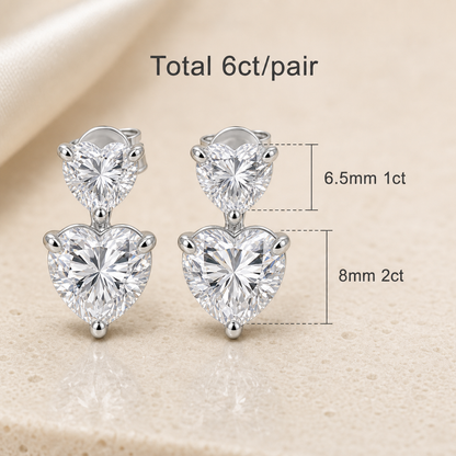 Amora™ Heart Moissanite Stud Earrings
