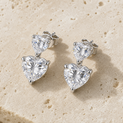 Amora™ Heart Moissanite Stud Earrings