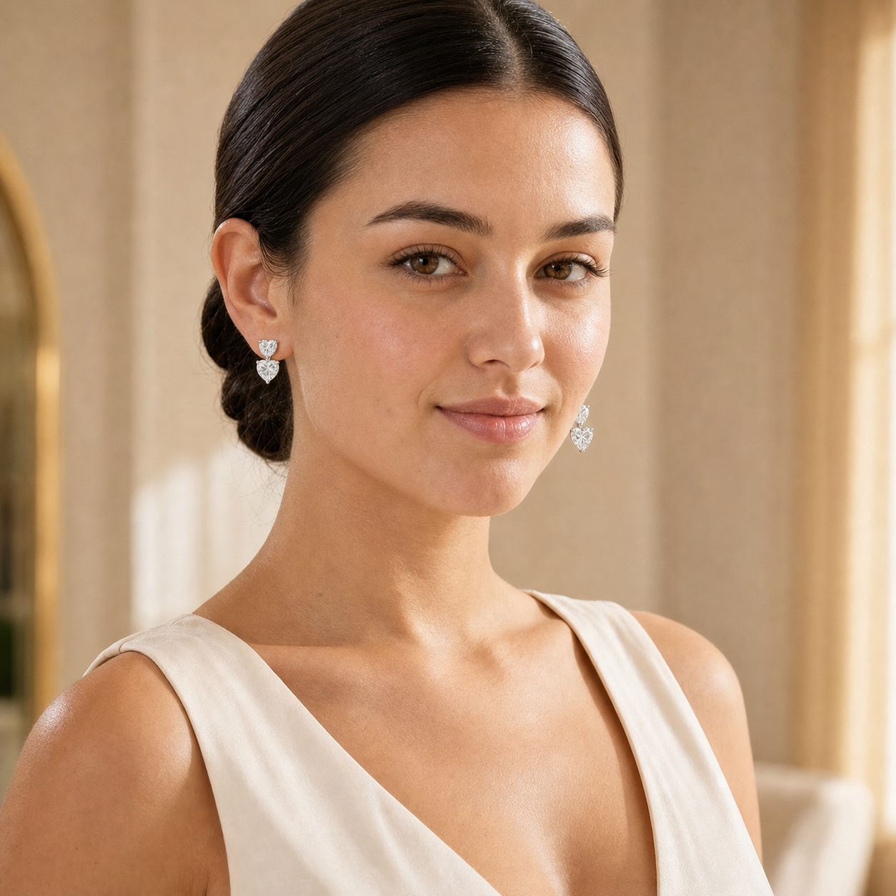 Amora™ Heart Moissanite Stud Earrings